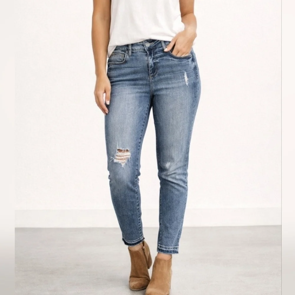 KUT From the Kloth Kurvy Diana Crop Skinny Jeans Women’s Size 4 Stretch Denim - Picture 1 of 14
